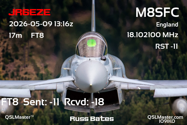 QSL Master Card for M8SFC QSO with JR6EZE