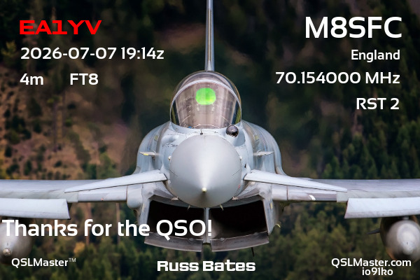 QSL Master Card for M8SFC QSO with EA1YV