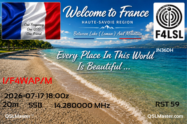 QSL Master Card for F4LSL QSO with I/F4WAP/M