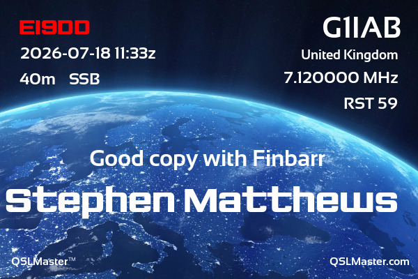 QSL Master Card for G1IAB QSO with EI9DD