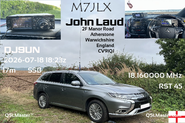 QSL Master Card for M7JLX QSO with DJ9UN