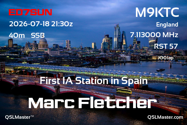 QSL Master Card for M9KTC QSO with ED7SUN