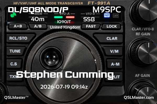 QSL Master Card for M9SPC QSO with DL/SQ8NOD/P