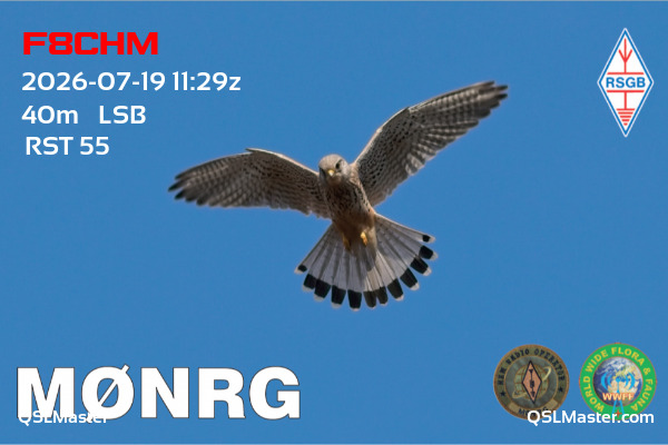QSL Master Card for M0NRG QSO with F8CHM