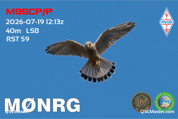 QSL Master Card for M0NRG QSO with M9SCP/P