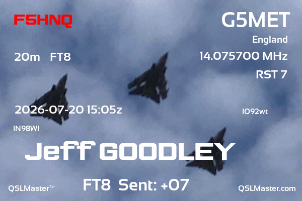 QSL Master Card for G5MET QSO with F5HNQ
