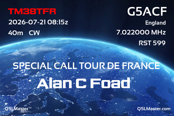 QSL Master Card for G5ACF QSO with TM38TFR