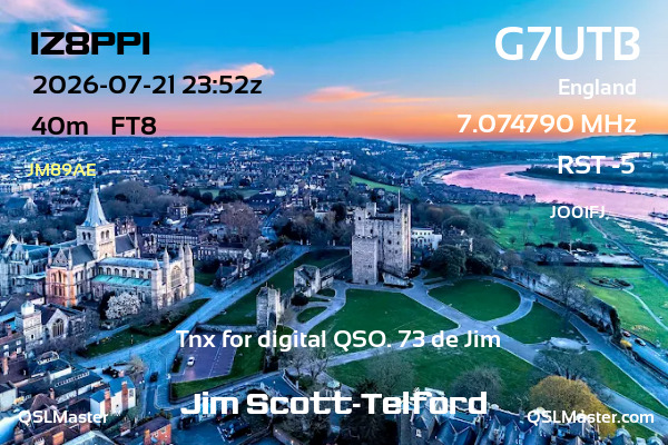 QSL Master Card for G7UTB QSO with IZ8PPI