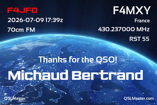 QSL Master Card for F4MXY QSO with F4JFO