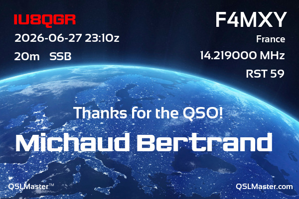 QSL Master Card for F4MXY QSO with IU8QGR