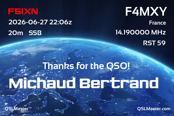 QSL Master Card for F4MXY QSO with F5IXN