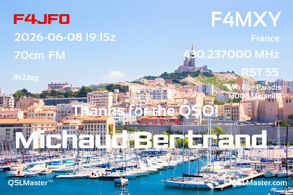 QSL Master Card for F4MXY QSO with F4JFO