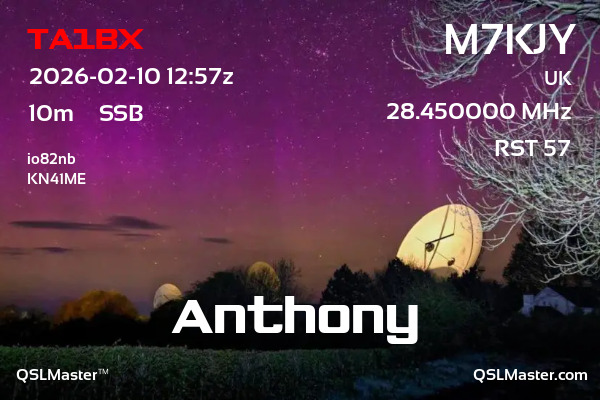 QSL Master Card for M7KJY QSO with TA1BX