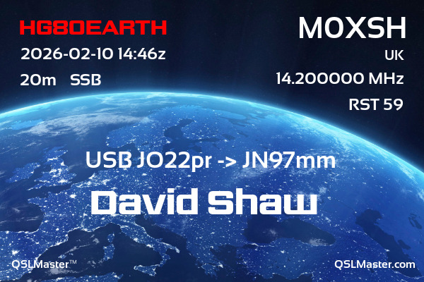 QSL Master Card for M0XSH QSO with HG80EARTH