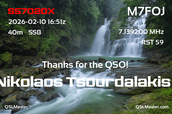 QSL Master Card for M7FOJ QSO with S5702DX