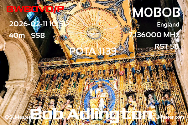 QSL Master Card for M0BOB QSO with GW6OVD/P