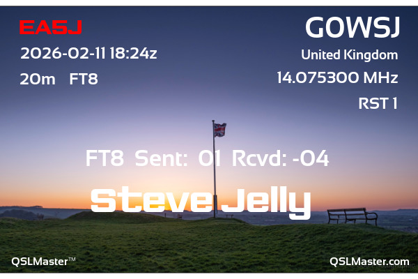 QSL Master Card for G0WSJ QSO with EA5J