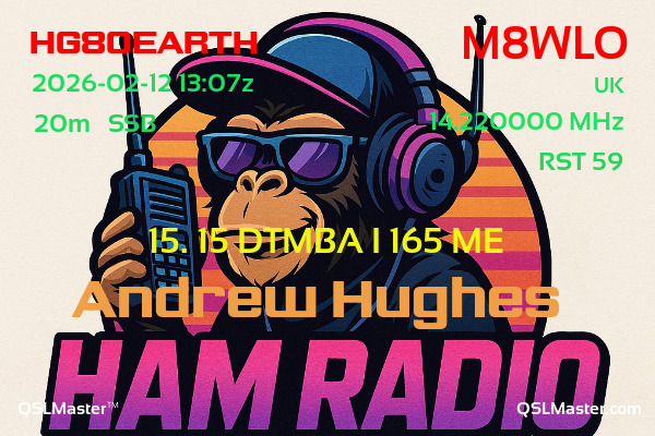 QSL Master Card for M8WLO QSO with HG80EARTH