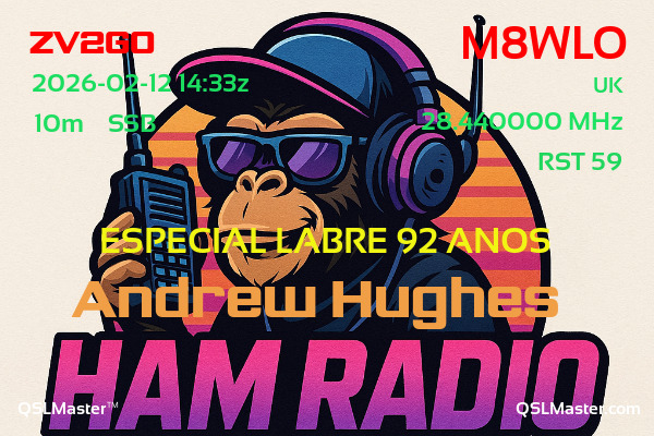 QSL Master Card for M8WLO QSO with ZV2GO