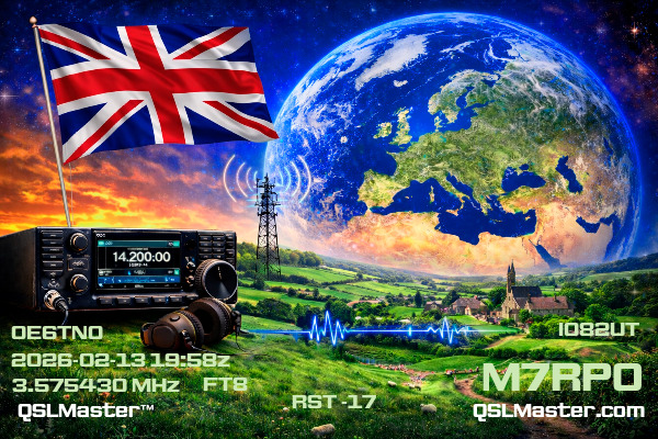 QSL Master Card for M7RPO QSO with OE6TNO