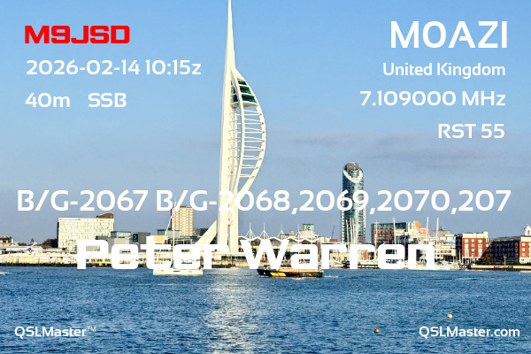 QSL Master Card for M0AZI QSO with M9JSD