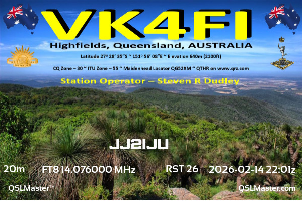 QSL Master Card for VK4FI QSO with JJ2IJU