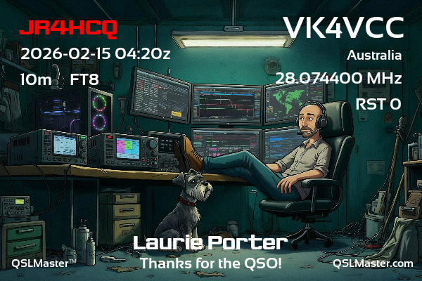 QSL Master Card for VK4VCC QSO with JR4HCQ
