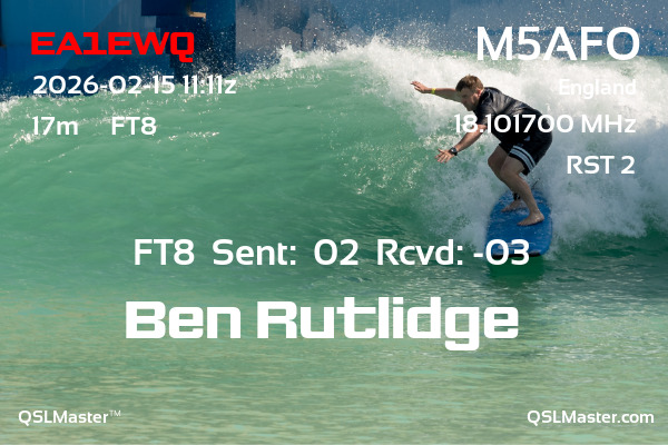 QSL Master Card for M5AFO QSO with EA1EWQ