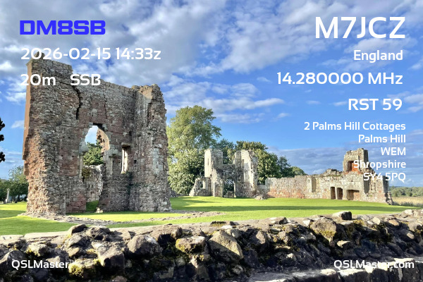 QSL Master Card for M7JCZ QSO with DM8SB