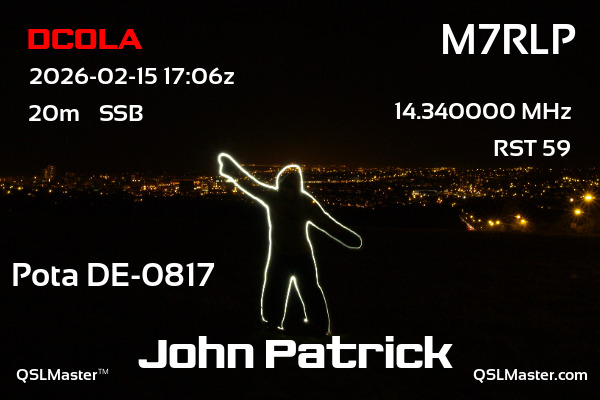 QSL Master Card for M7RLP QSO with DC0LA