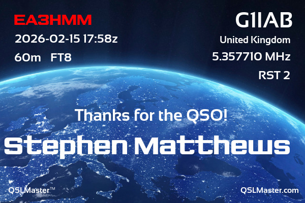 QSL Master Card for G1IAB QSO with EA3HMM