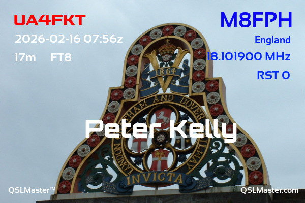 QSL Master Card for M8FPH QSO with UA4FKT
