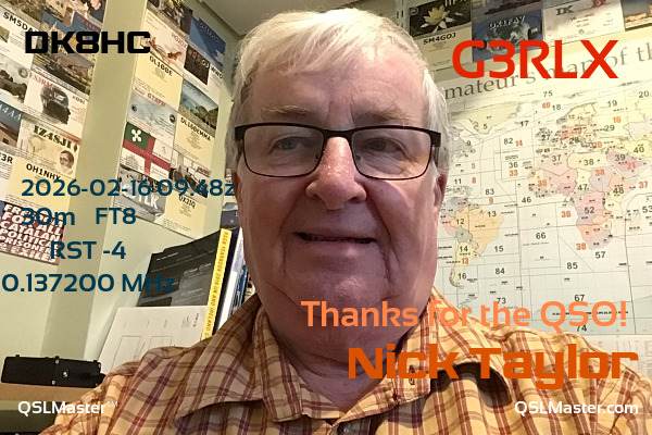 QSL Master Card for G3RLX QSO with DK8HC