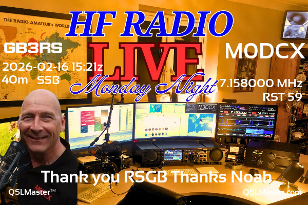 QSL Master Card for M0DCX QSO with GB3RS