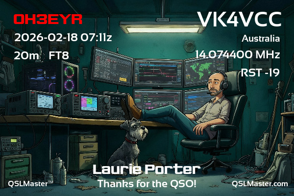 QSL Master Card for VK4VCC QSO with OH3EYR