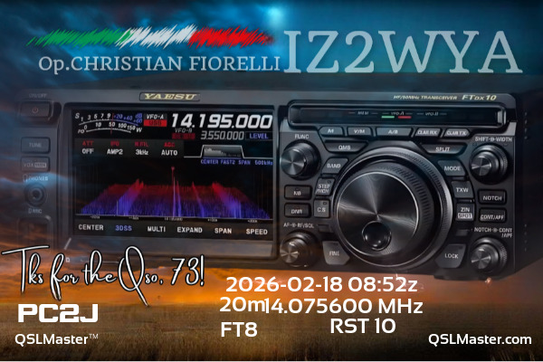 QSL Master Card for IZ2WYA QSO with PC2J
