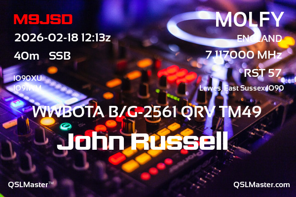 QSL Master Card for M0LFY QSO with M9JSD