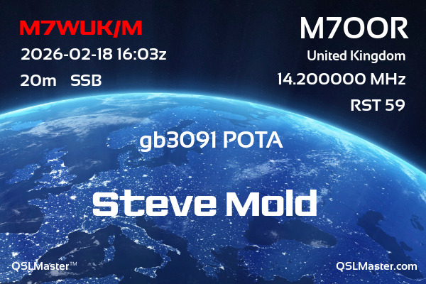 QSL Master Card for M7OOR QSO with M7WUK/M