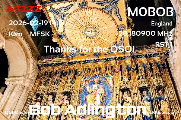 QSL Master Card for M0BOB QSO with A41ZZ