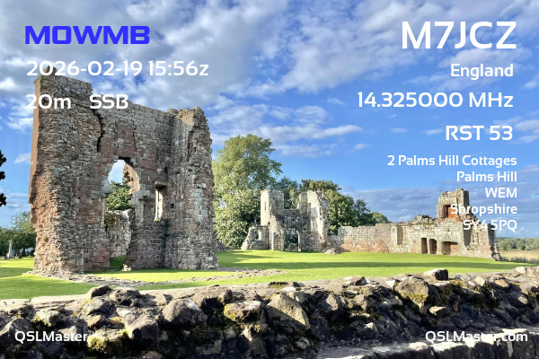 QSL Master Card for M7JCZ QSO with M0WMB