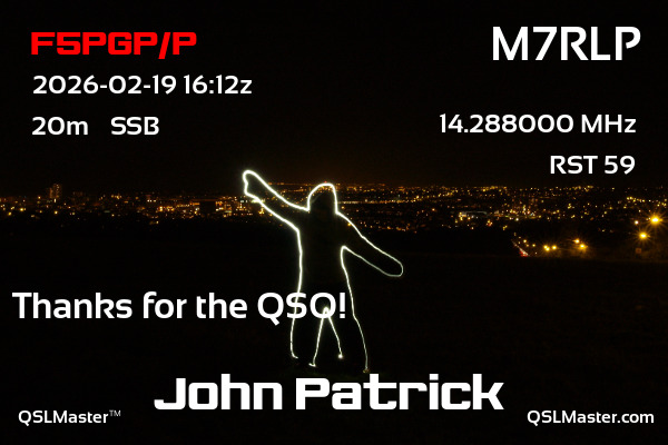 QSL Master Card for M7RLP QSO with F5PGP/P