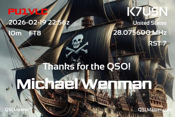 QSL Master Card for K7USN QSO with PU1VLC