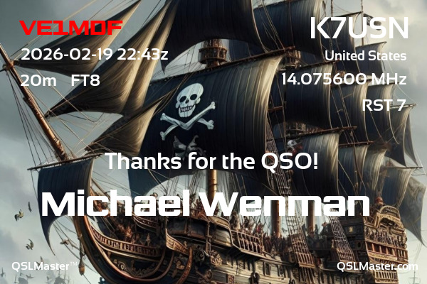QSL Master Card for K7USN QSO with VE1MDF