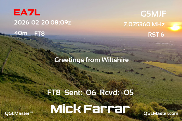 QSL Master Card for G5MJF QSO with EA7L