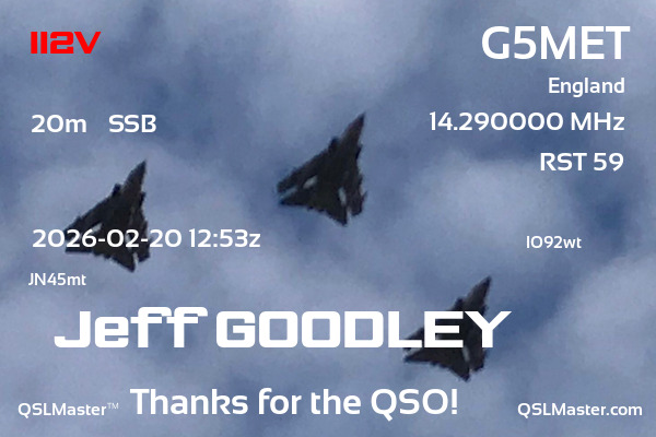 QSL Master Card for G5MET QSO with II2V