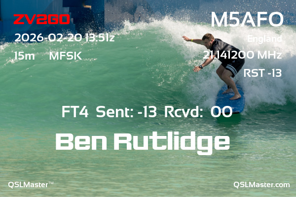 QSL Master Card for M5AFO QSO with ZV2GO