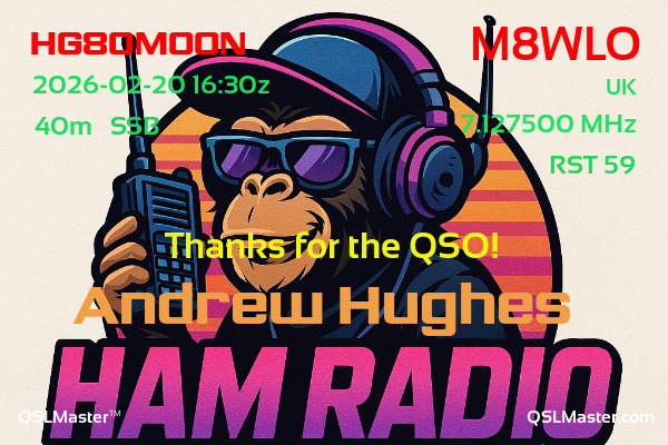 QSL Master Card for M8WLO QSO with HG80MOON
