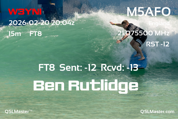 QSL Master Card for M5AFO QSO with W3YNI