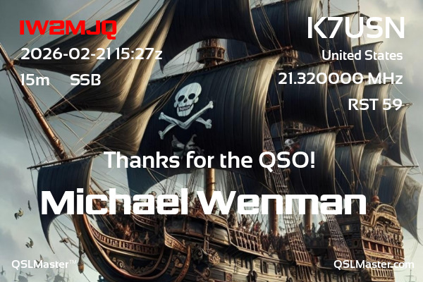 QSL Master Card for K7USN QSO with IW2MJQ
