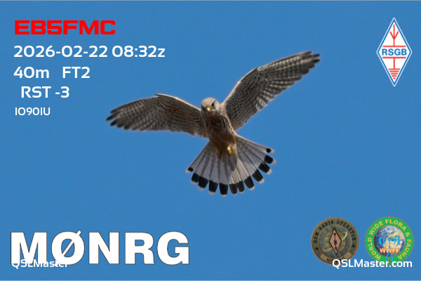 QSL Master Card for M0NRG QSO with EB5FMC